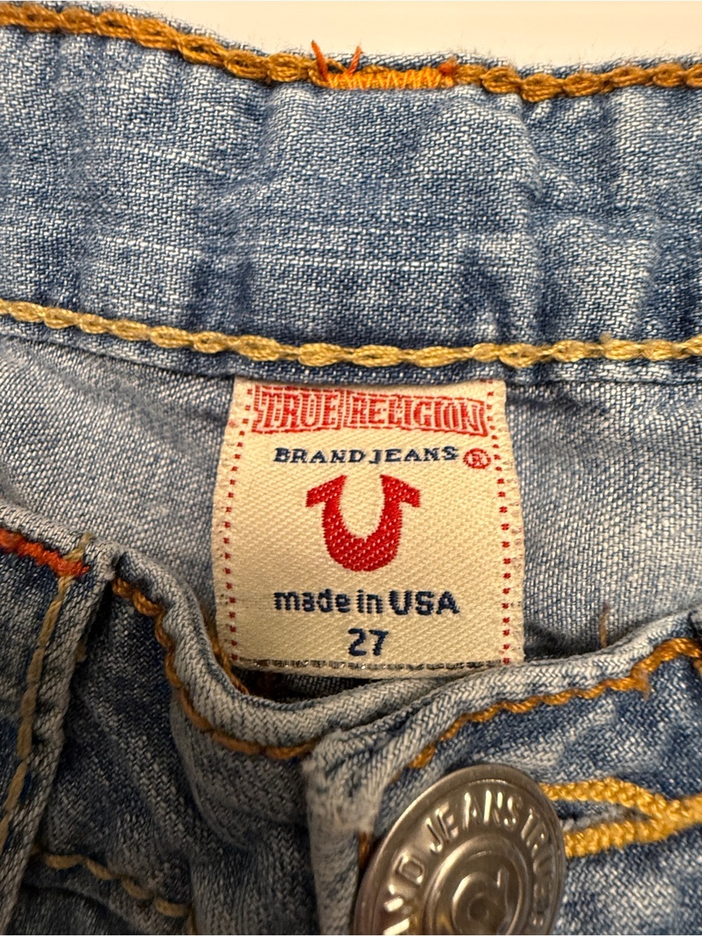 True Religion Women's Light Wash High Rise Jeans with Contrast Stitching - Picture 5 of 12